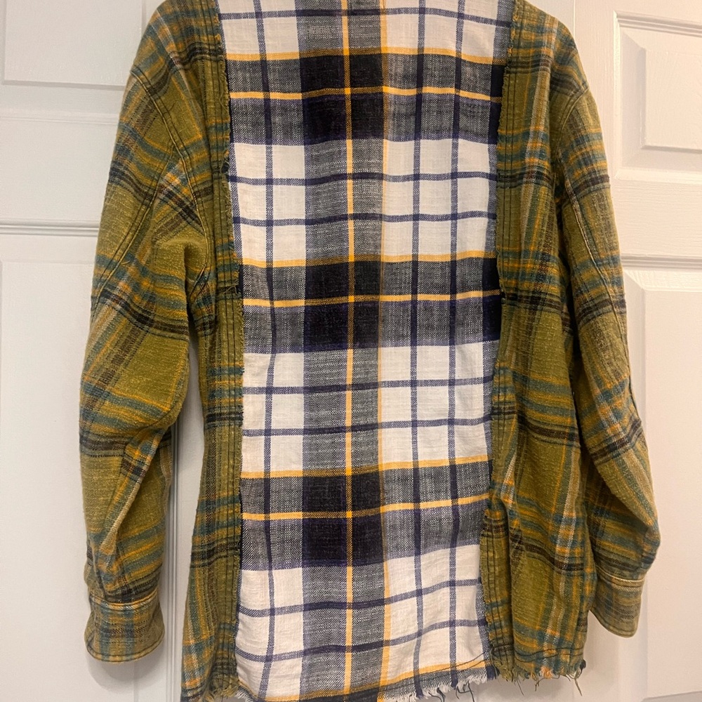 BDG Mixed Plaid Button-Down Shirt Jacket in Olive, Mustard & Brown - Picture 8 of 10
